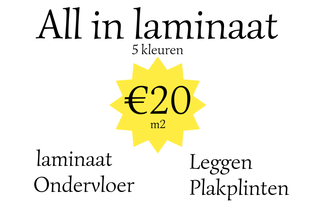 Laminaat €20 all in